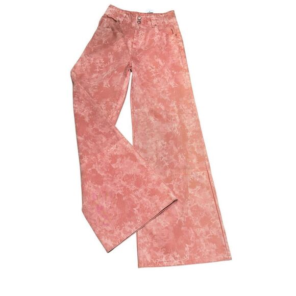 Ulla Johnson Margot Aura Wash Peach Denim Wide Leg High Rise Jeans NWT Size 26 - Picture 5 of 10